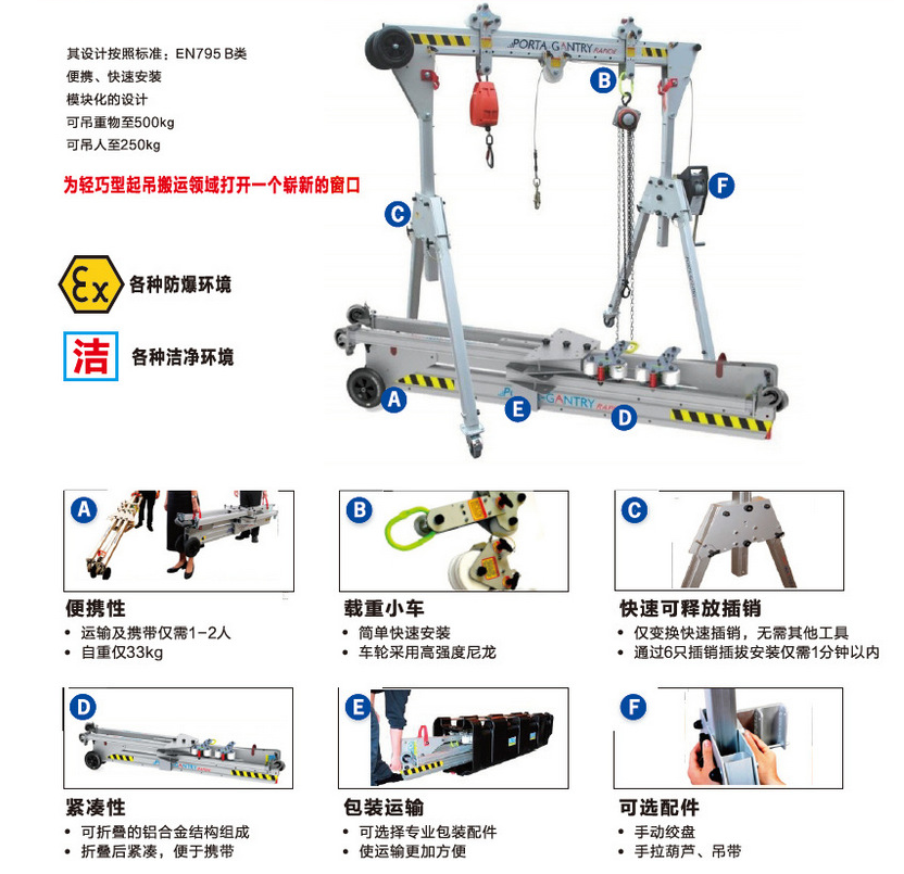 輕型便攜式鋁合金龍門(mén)吊